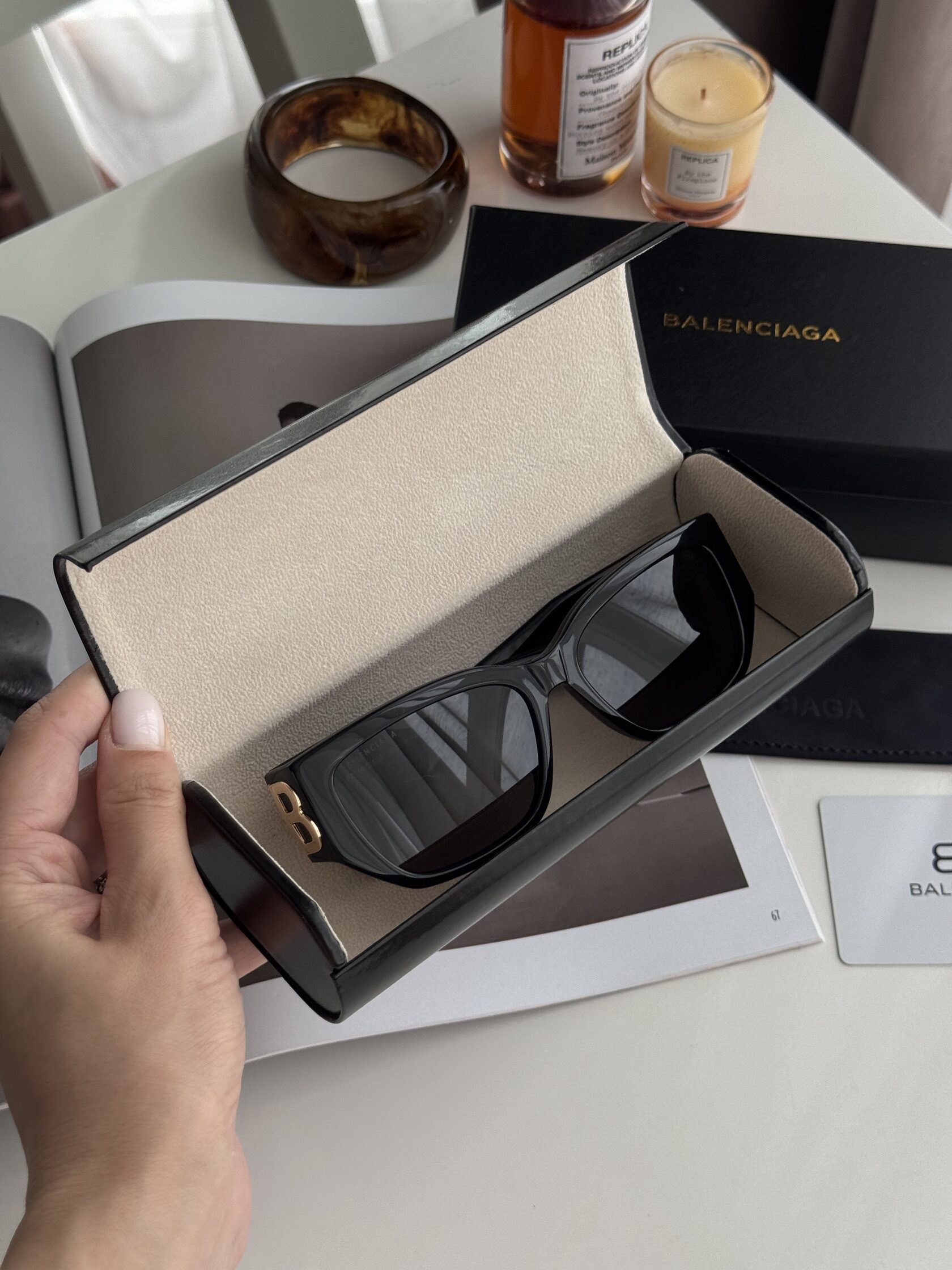 Balenciaga Black/Gold BB0361SK 001 - 4