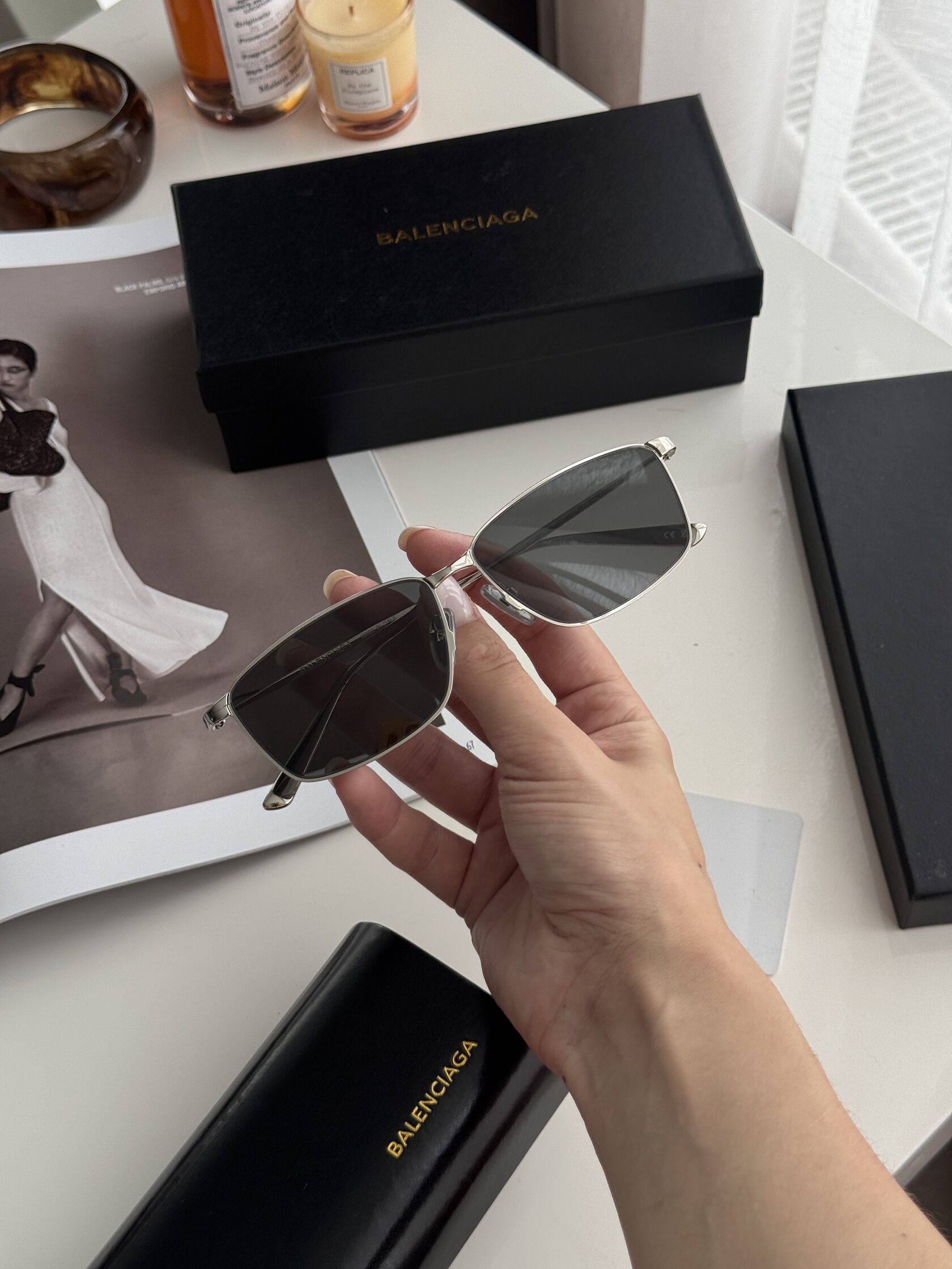 Balenciaga Black/Silver BB0415O 002 XL - 6