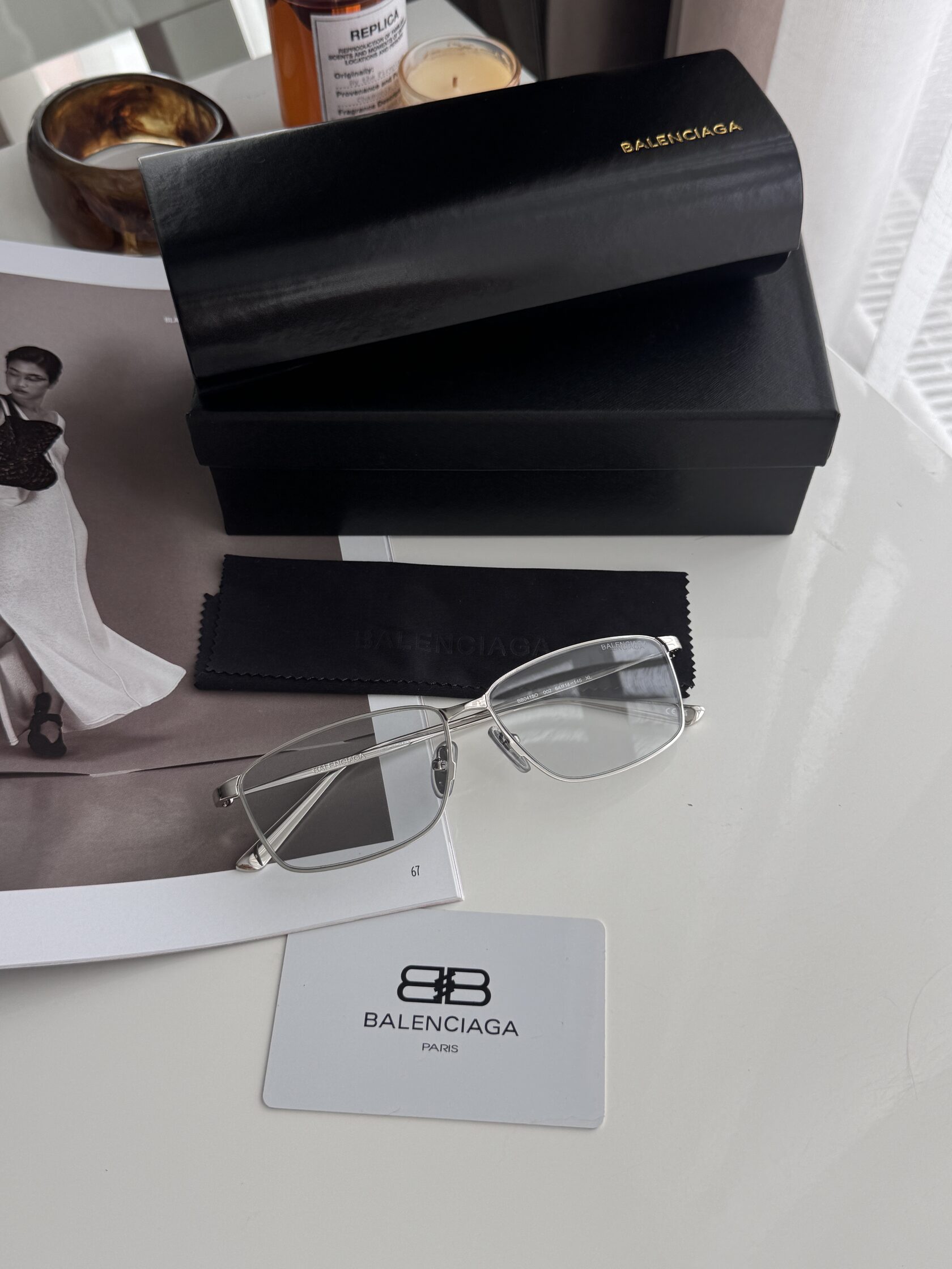 Balenciaga Clear/Silver BB0415O 002 XL - 2