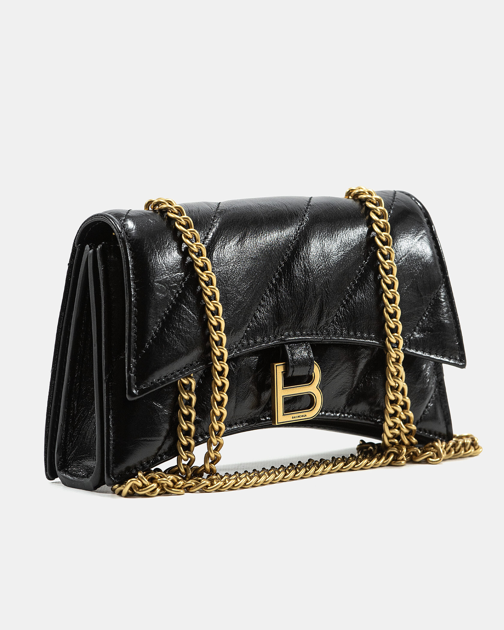 Balenciaga Crush Small Chain Bag Quilted in Black\Gold - 6