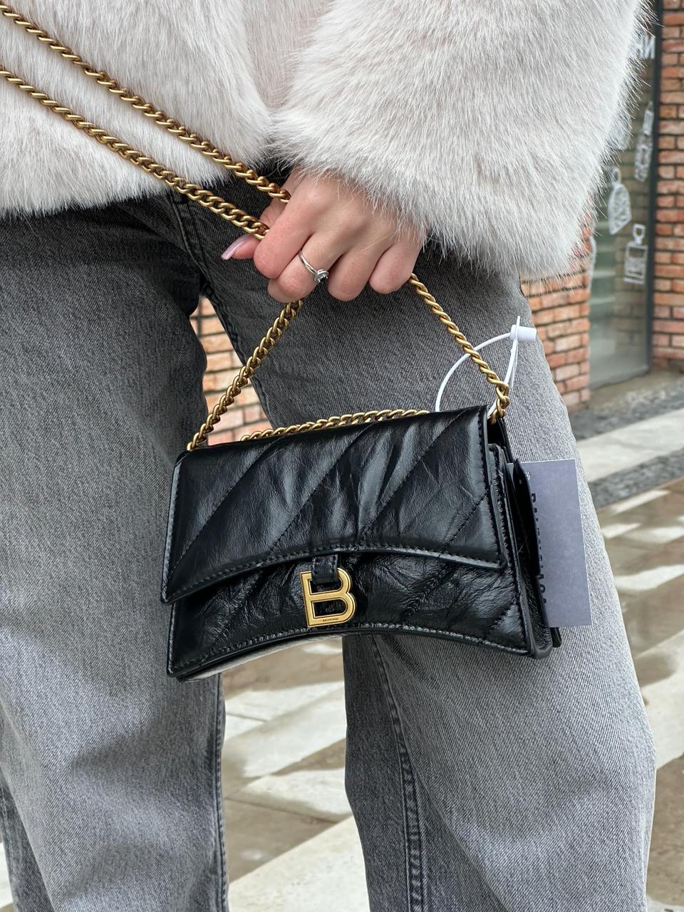 Balenciaga Crush Small Chain Bag Quilted in Black - 7