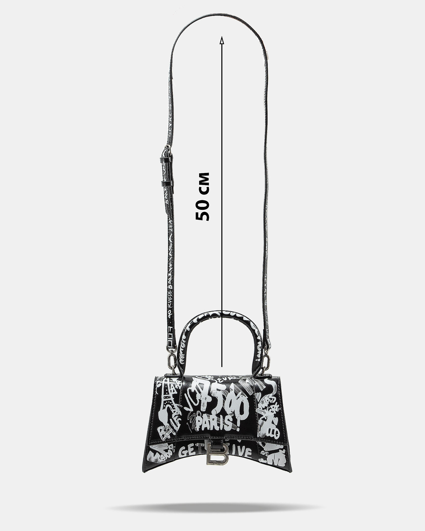 Balenciaga Hourglass Small Handbag Graffiti in Black - 4