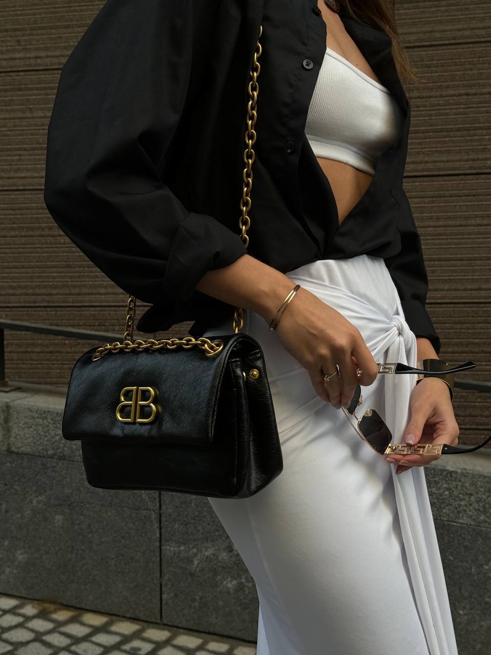 Balenciaga Monaco Mini Chain Bag Black/Gold - 3