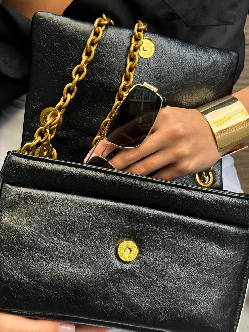 Balenciaga Monaco Mini Chain Bag Black/Gold - 5