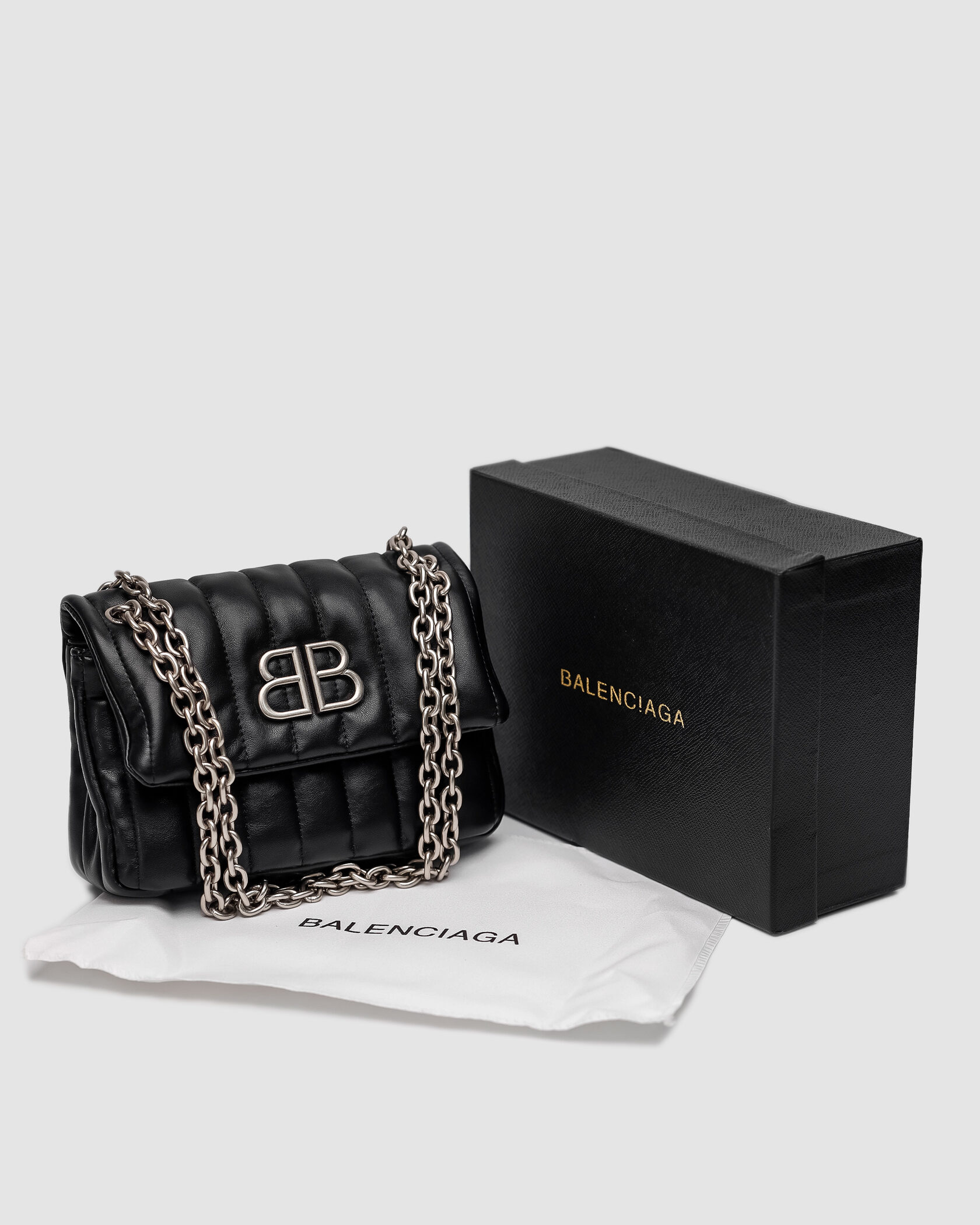 Balenciaga Monaco Mini Chain Bag Black/Silver - 2
