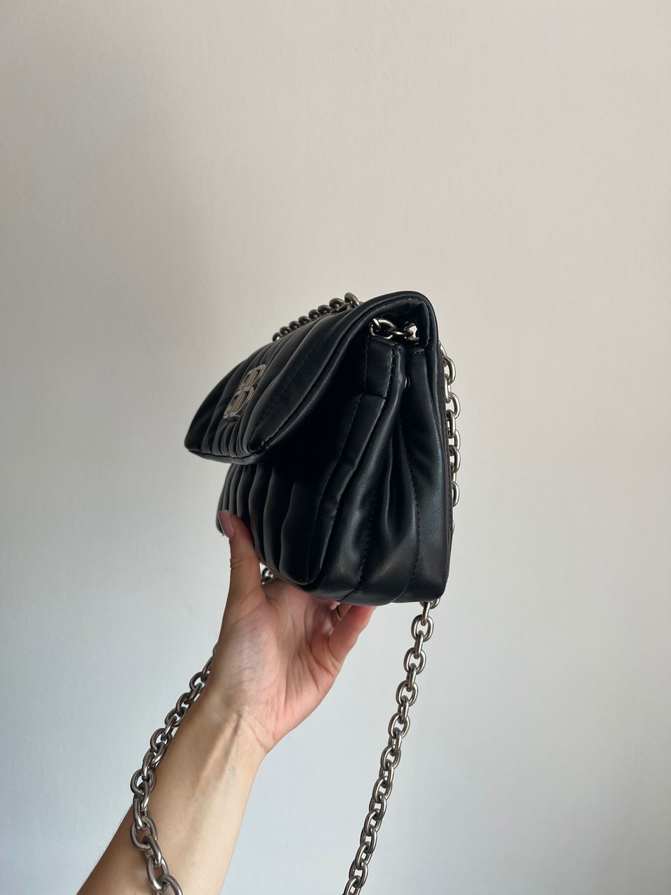Balenciaga Monaco Mini Chain Bag Black/Silver - 9