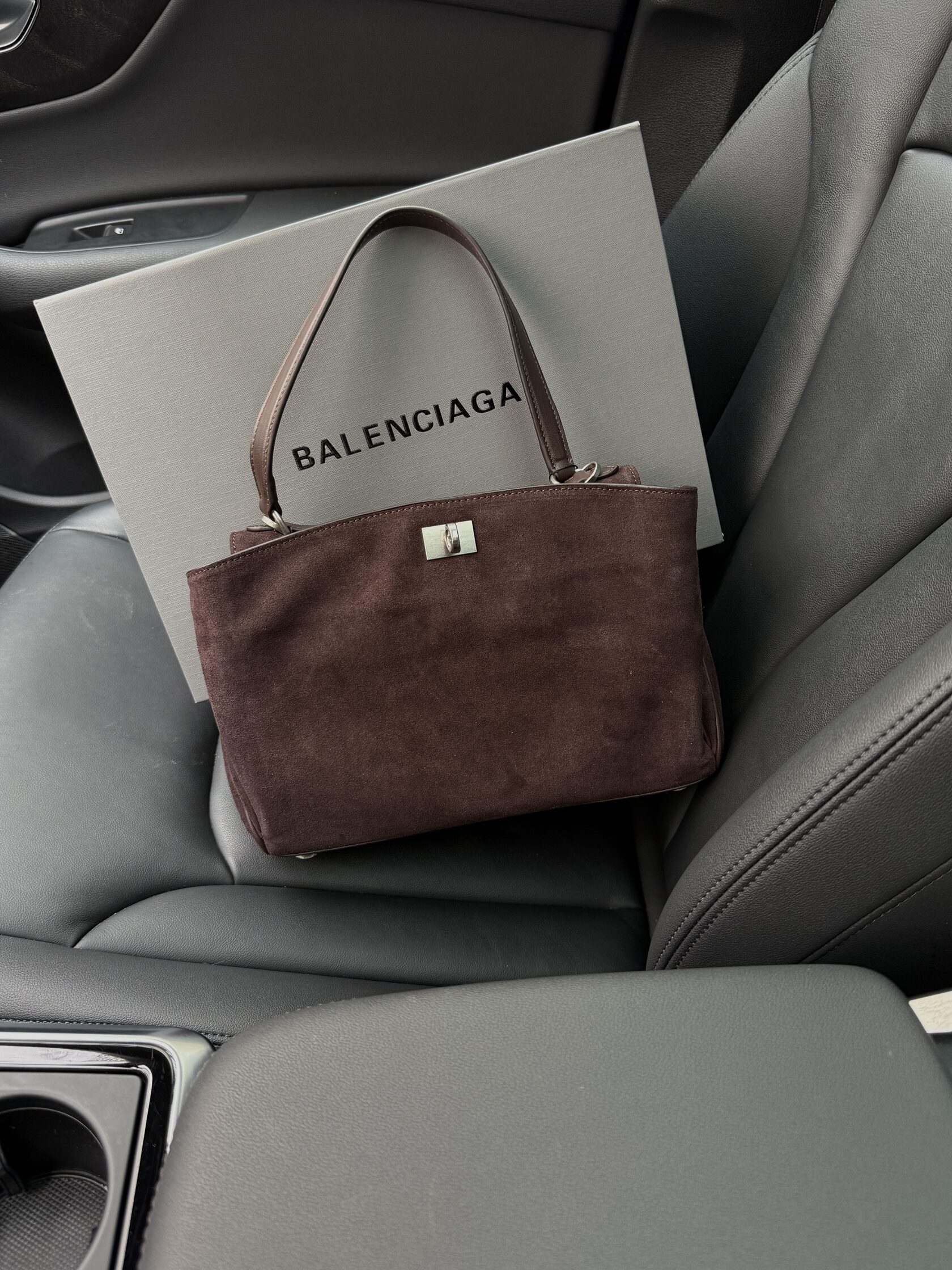 Balenciaga Rodeo Brown Suede/Silver Hardware - 10