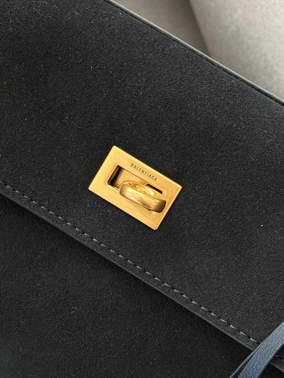 Balenciaga Rodeo Large Suede Black/Gold Hardware - 13