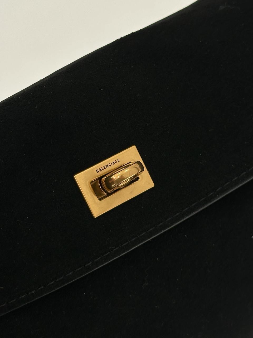Balenciaga Rodeo Large Suede Black/Gold Hardware - 9