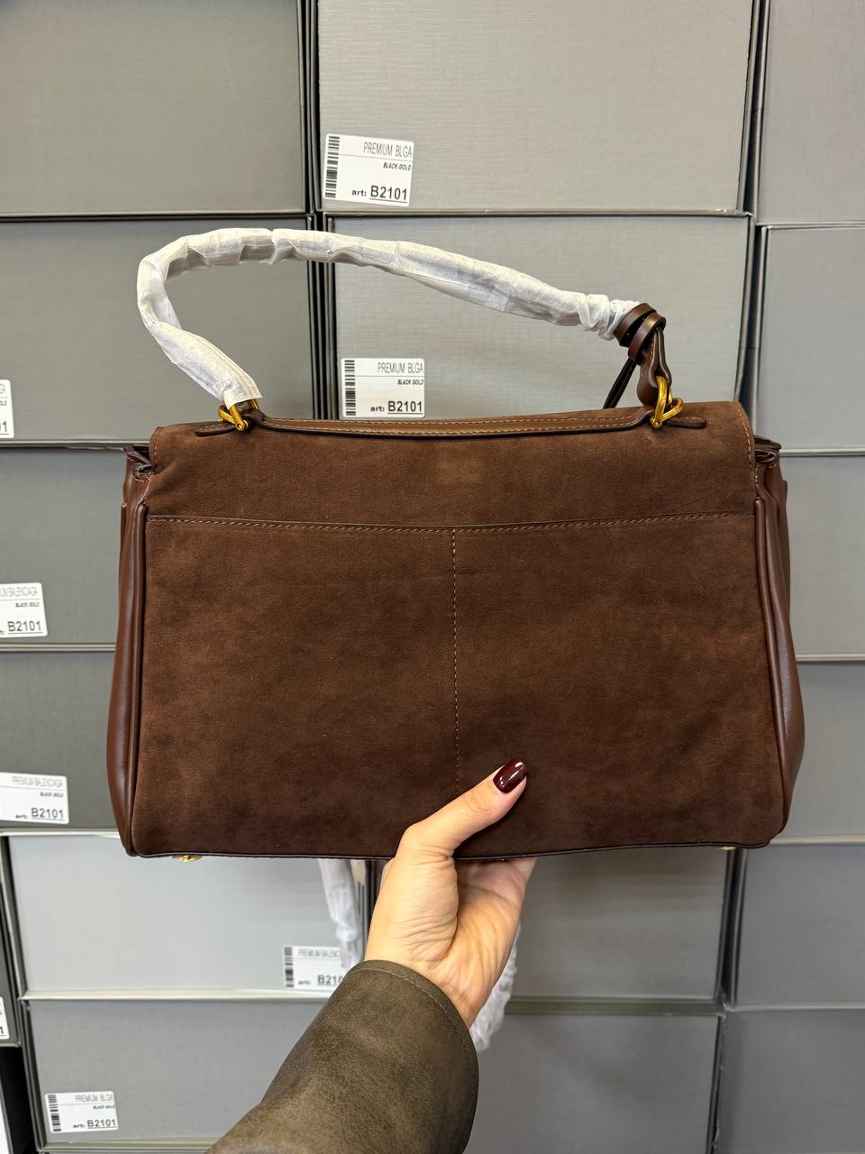 Balenciaga Rodeo Large Suede Brown/Gold Hardware - 7