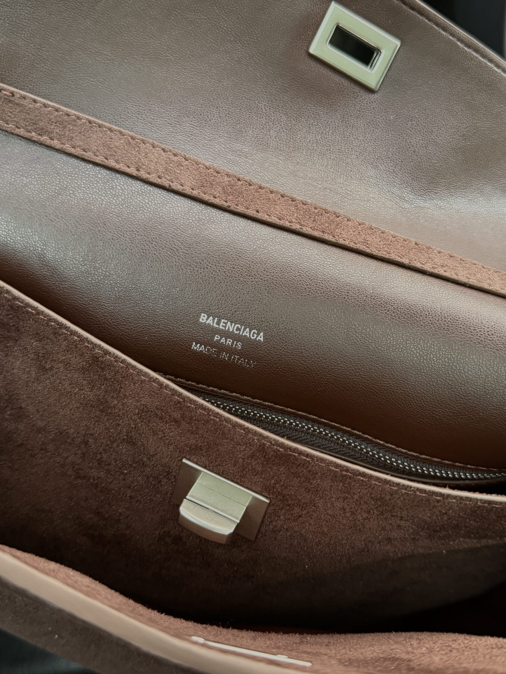 Balenciaga Rodeo Large Suede Brown/Silver Hardware - 25