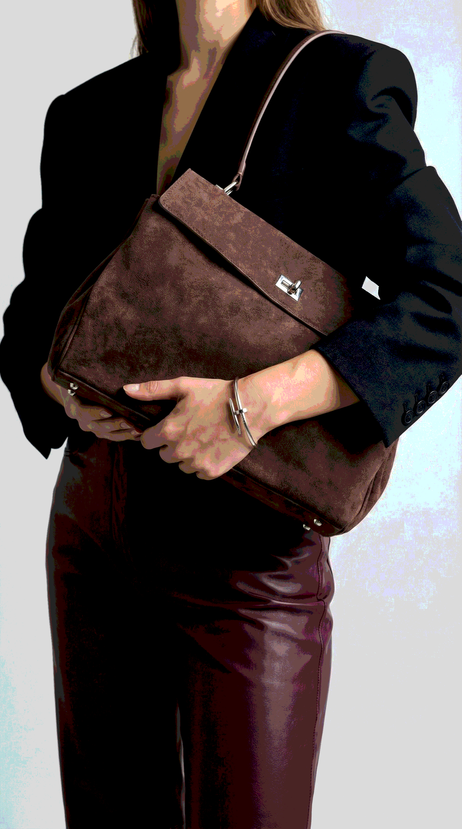 Balenciaga Rodeo Large Suede Brown/Silver Hardware - 6