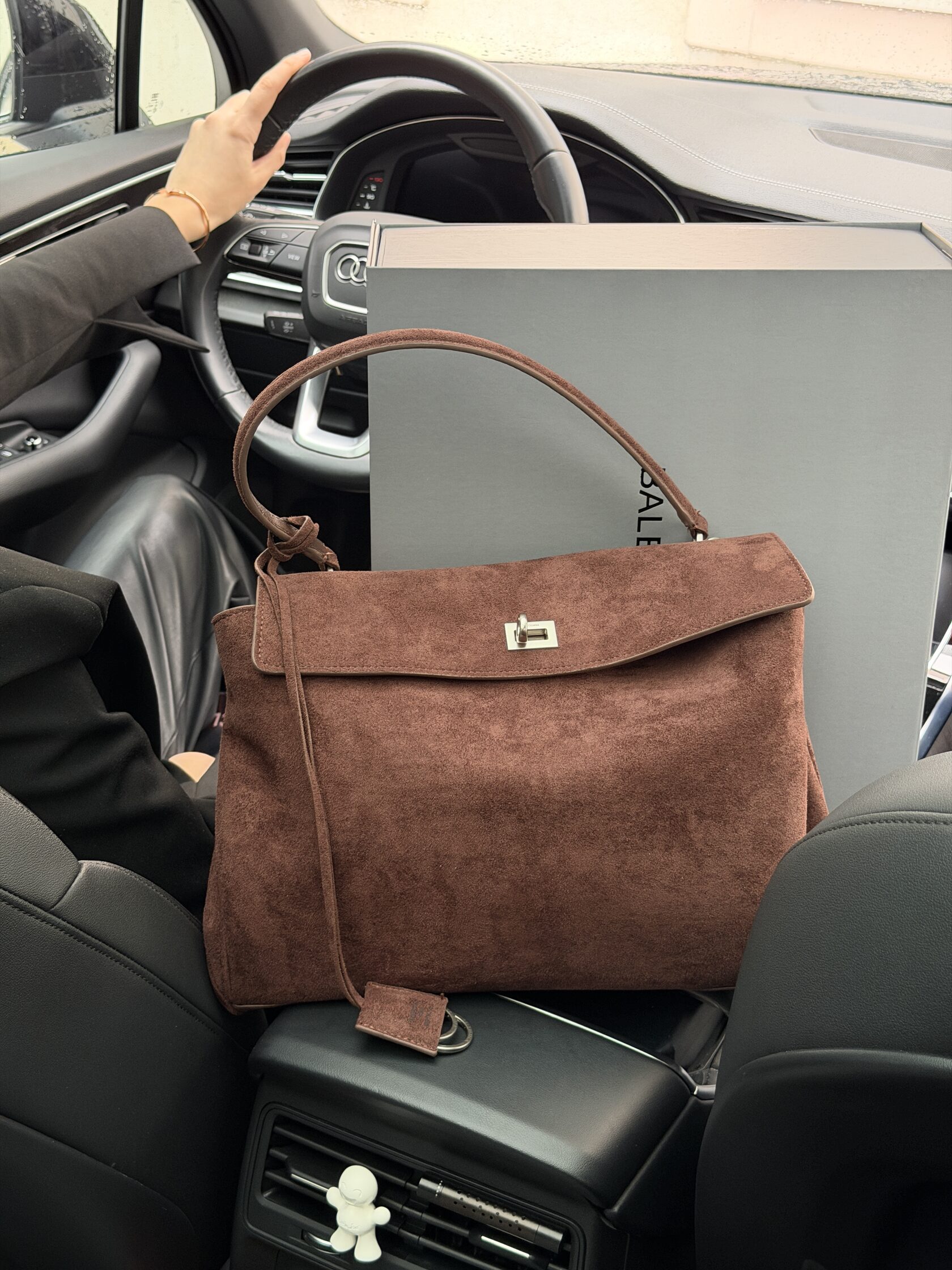 Balenciaga Rodeo Large Suede Brown/Silver Hardware - 7