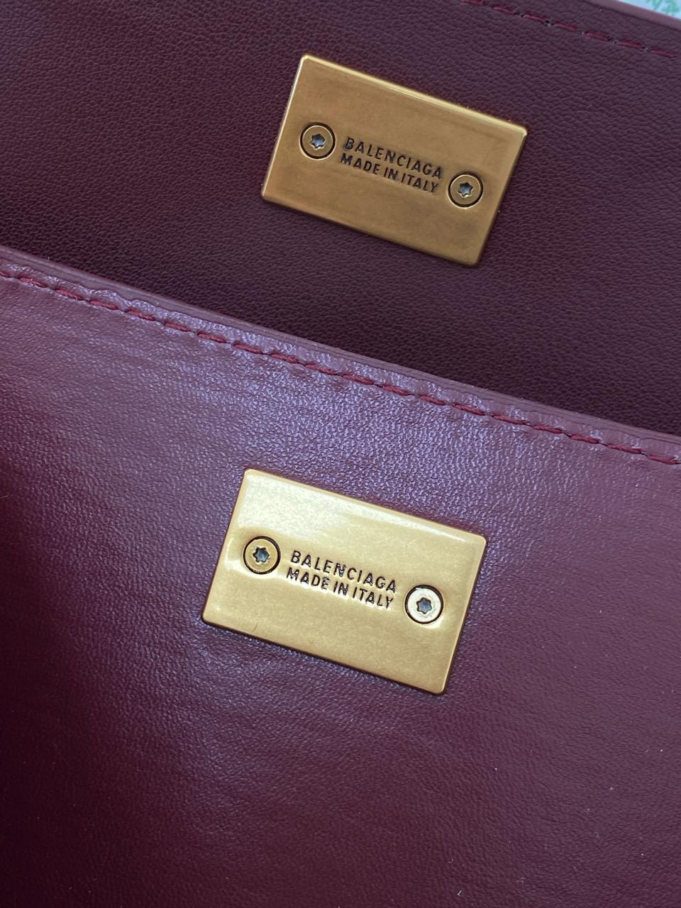 Balenciaga Rodeo Large Suede Burgundy/Gold Hardware - 15