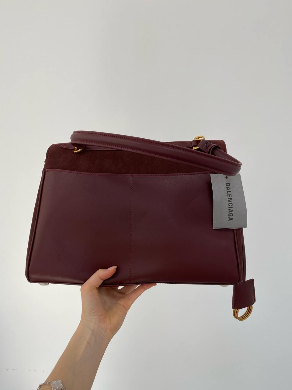 Balenciaga Rodeo Large Suede Burgundy/Gold Hardware - 5