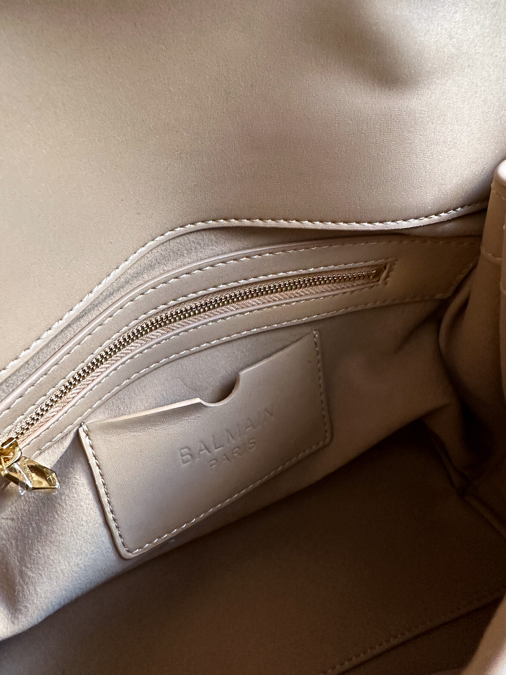 Balmain B-Buzz 23 Bag in Nude Box Leather - 6