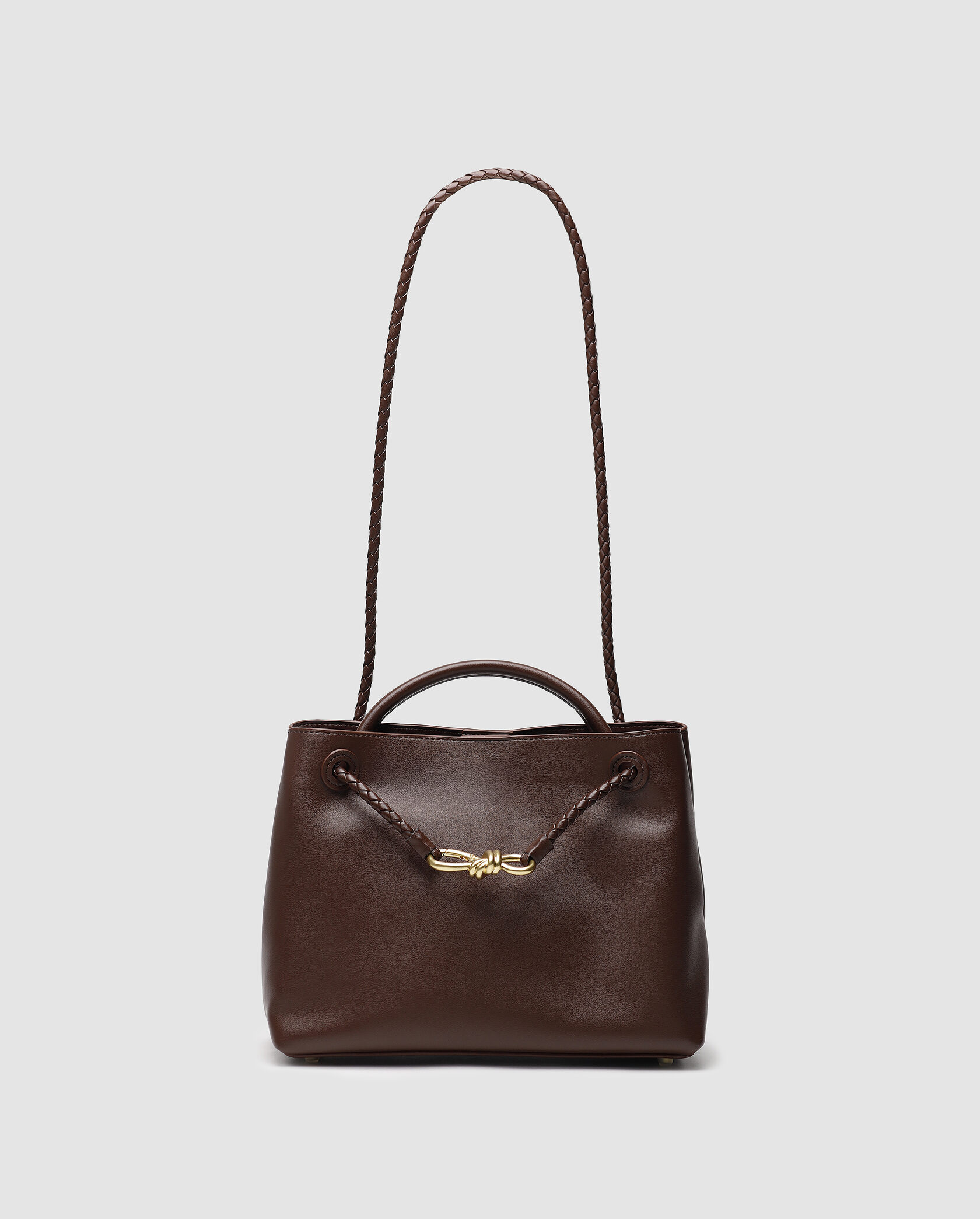 Bottega Veneta Andiamo Medium Leather Tote Bag in Brown - 2