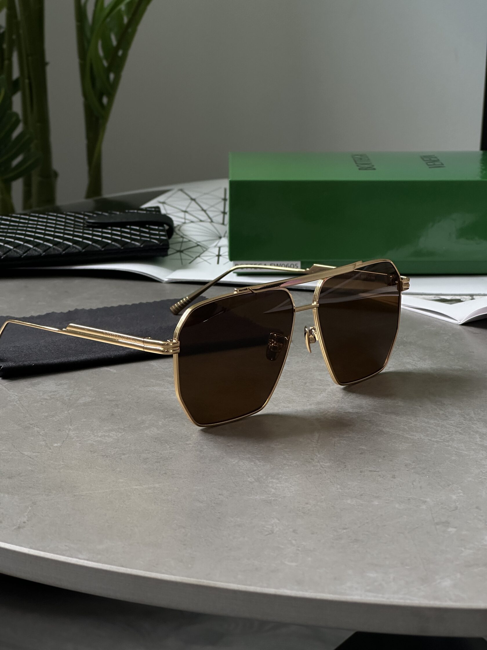 Bottega Veneta Brown/Gold BV1012S 002 - 2