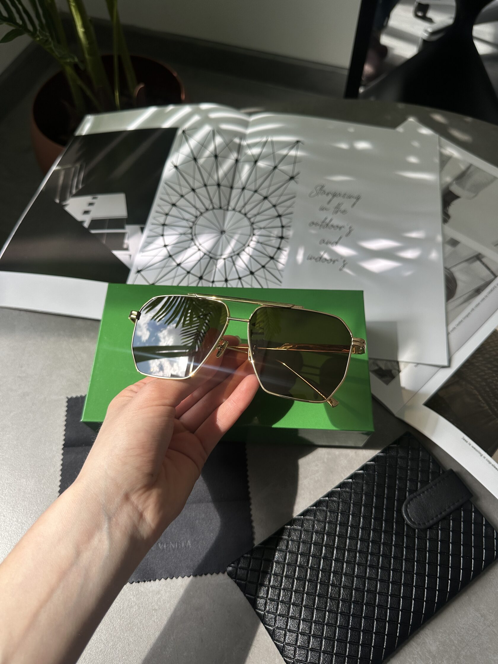 Bottega Veneta Brown/Gold BV1012S 002 - 3