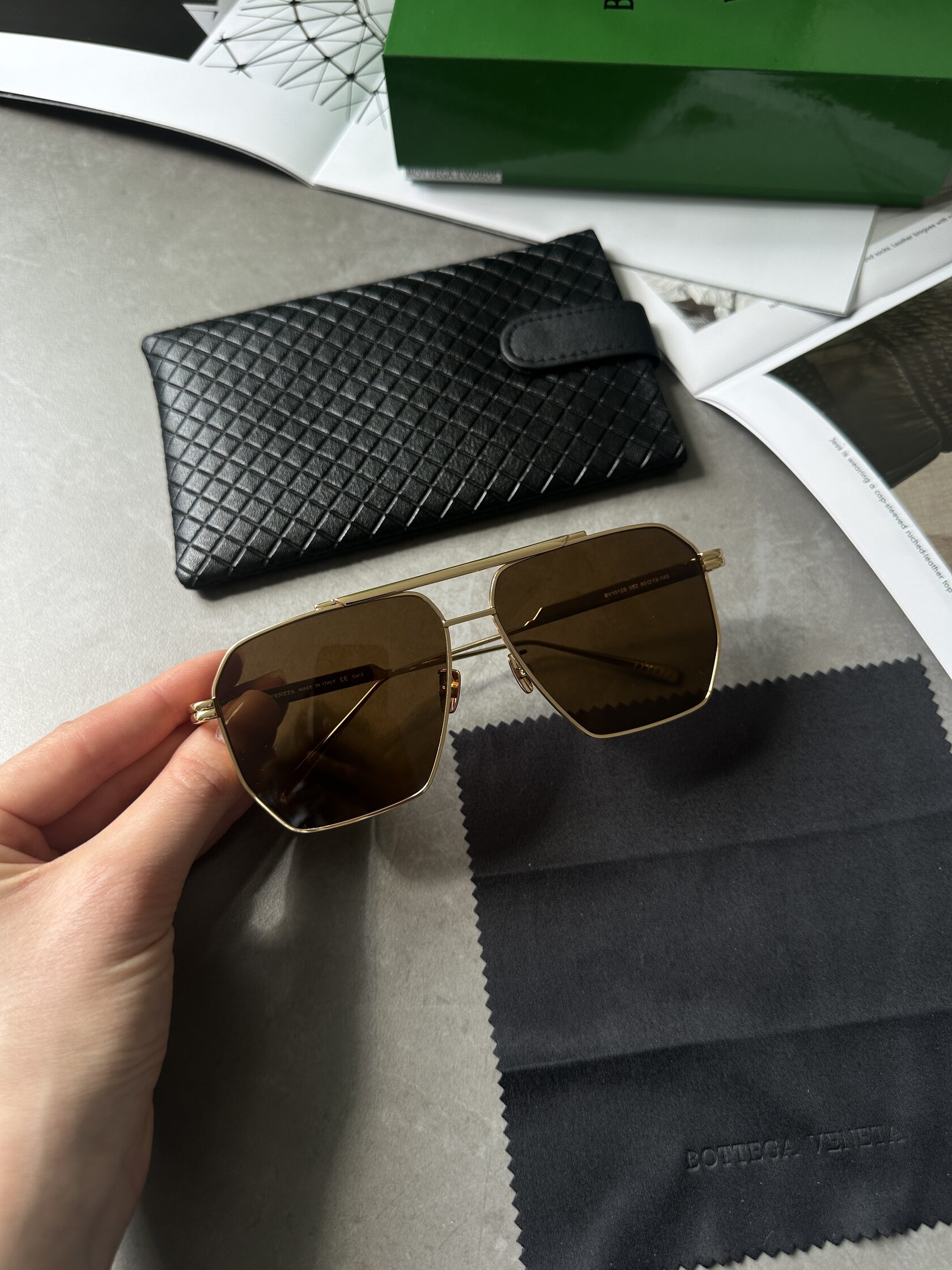 Bottega Veneta Brown/Gold BV1012S 002 - 5