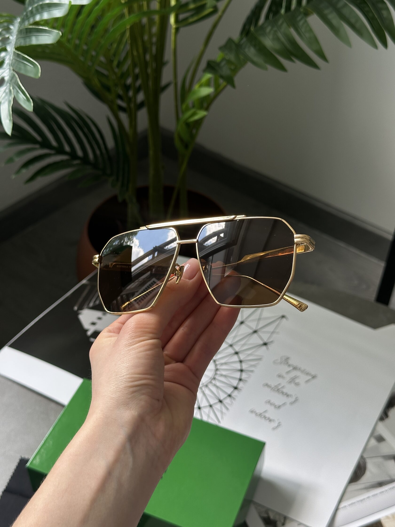 Bottega Veneta Brown/Gold BV1012S 002 - 6