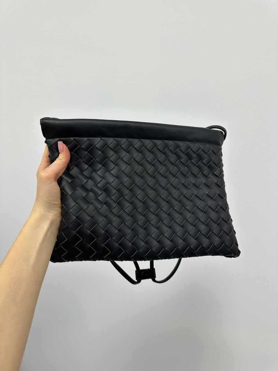 Bottega Veneta Vintage Leather Intrecciato Crossbody Bag Black - 3