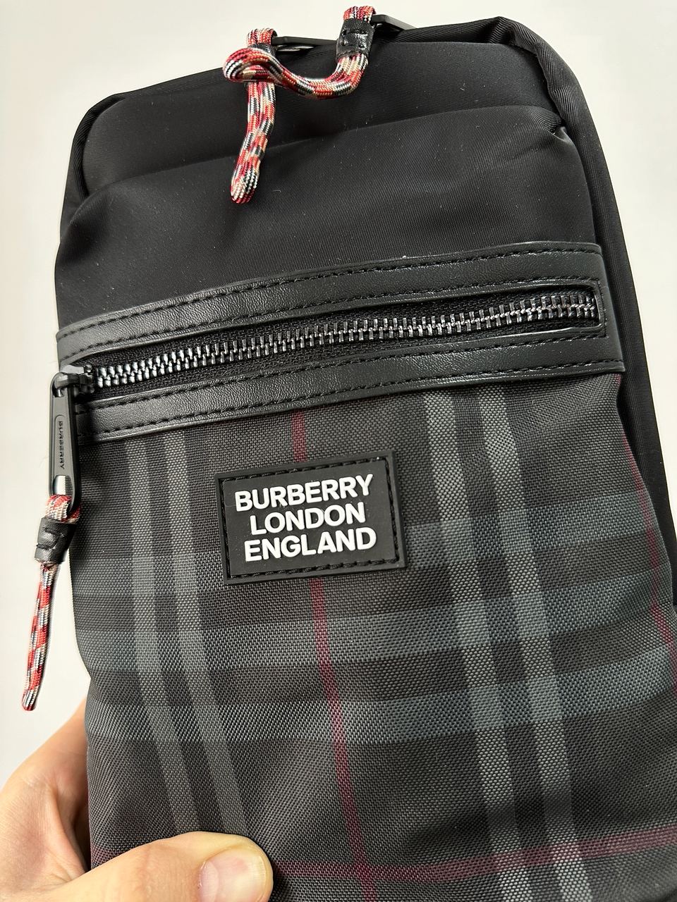 Burberry Black/Grey Canvas Nylon Crossbody Bag - 7