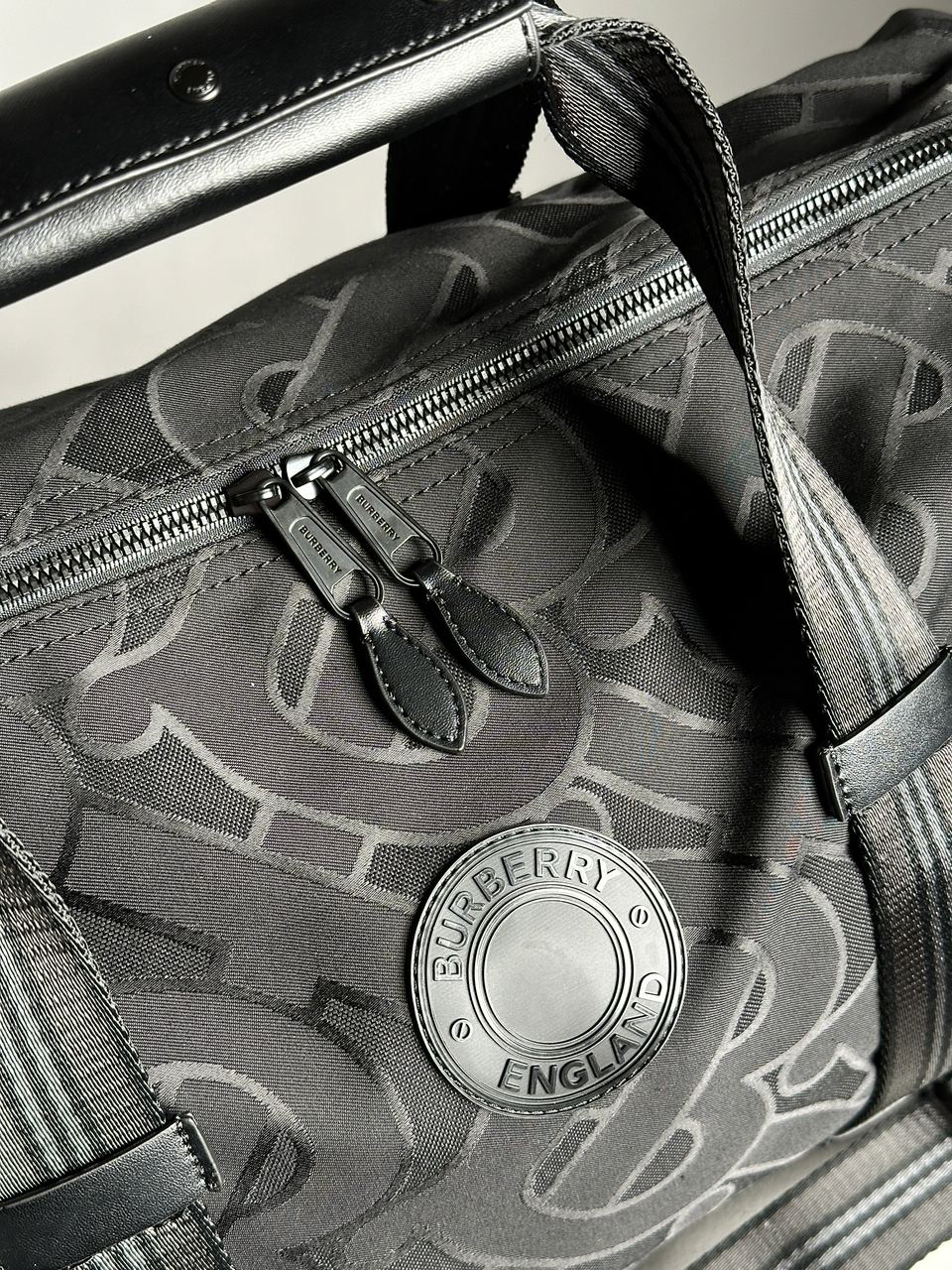 Burberry Black Monogram Recycled Polyester Jacquard Holdall - 10