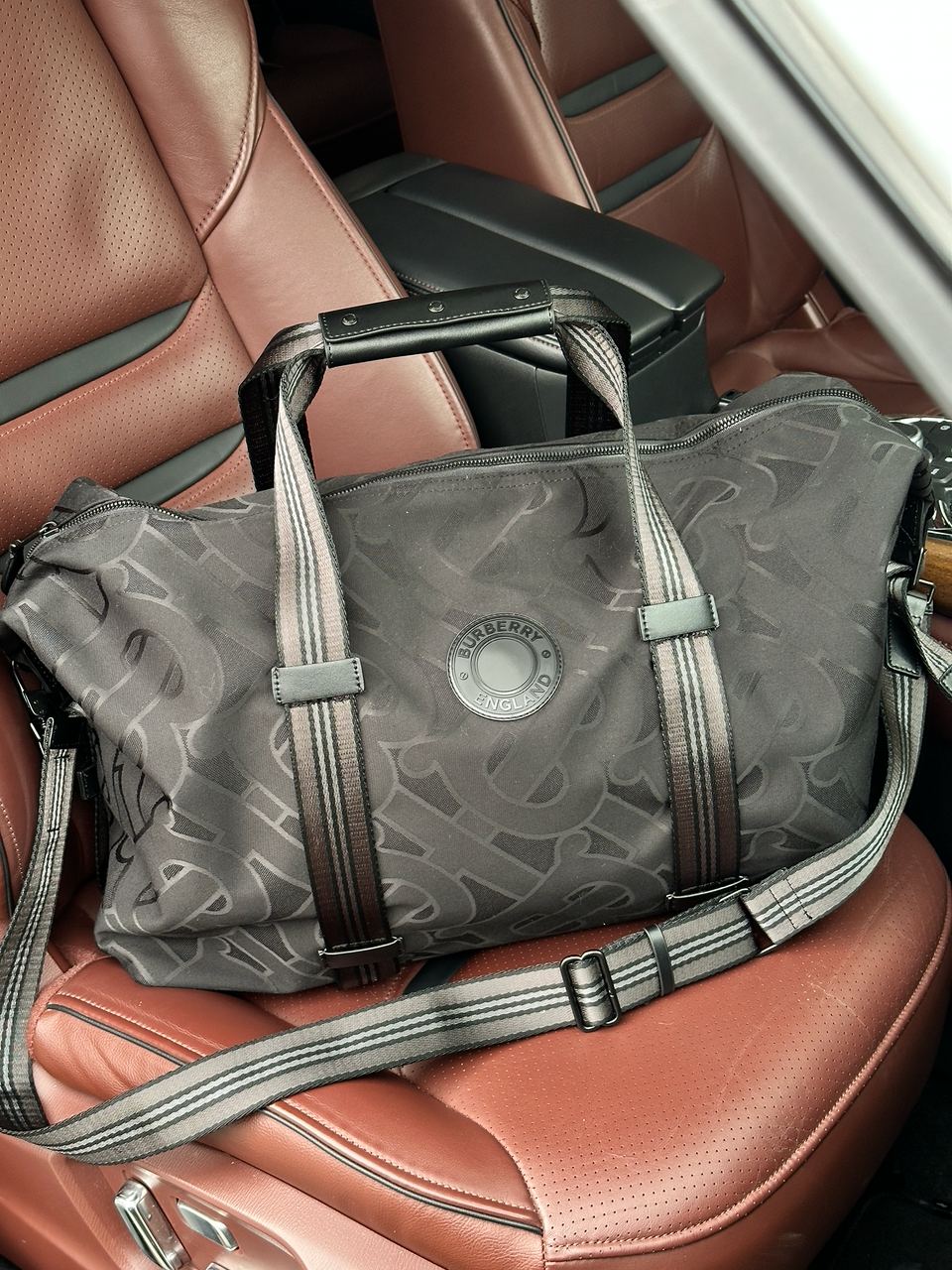 Burberry Black Monogram Recycled Polyester Jacquard Holdall - 2