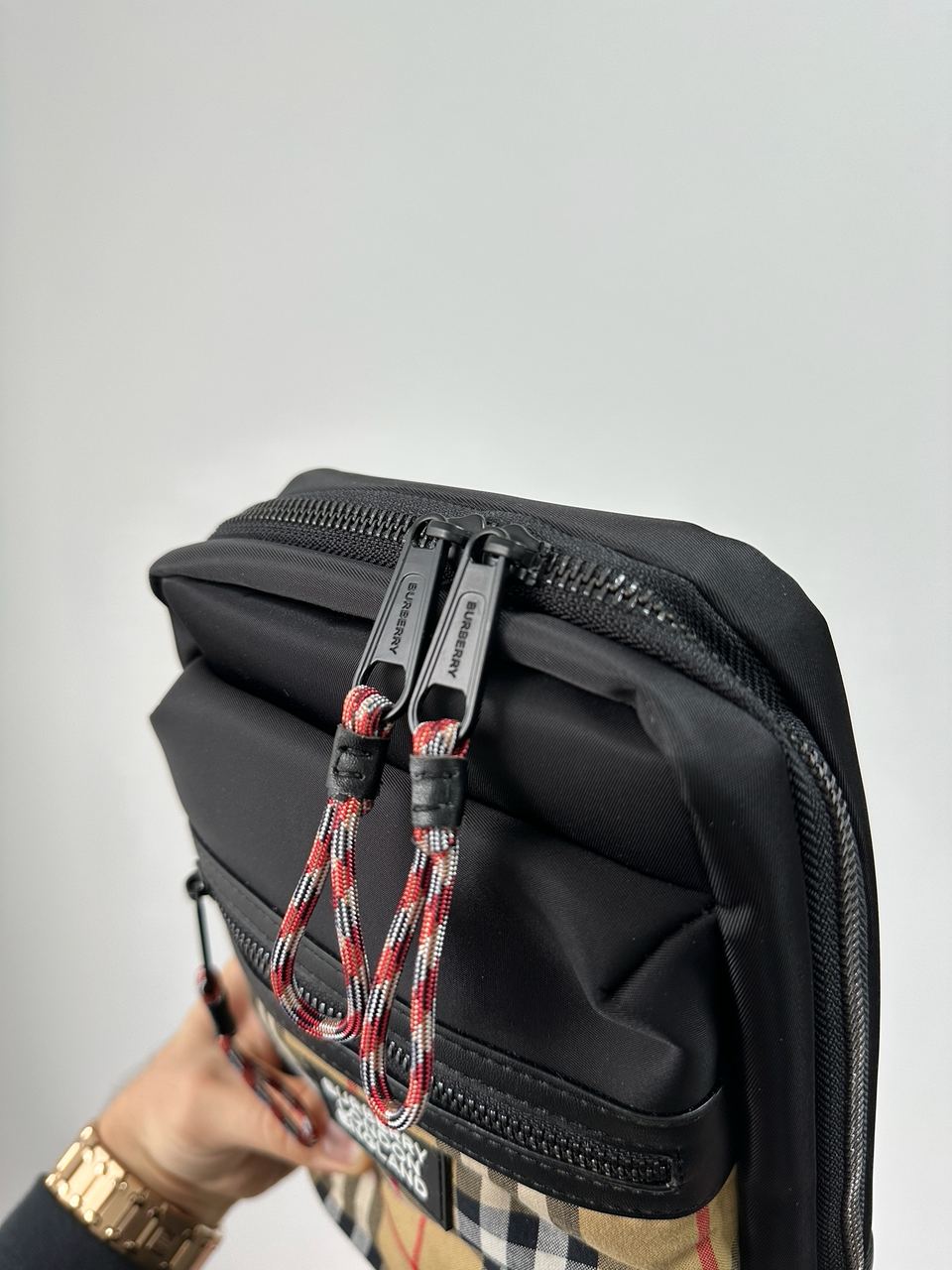 Burberry Black/Mustard Canvas Nylon Crossbody Bag - 10