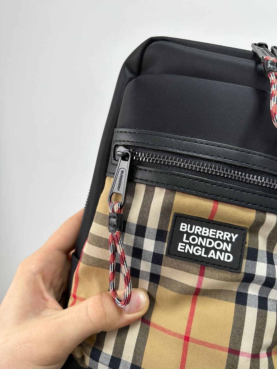 Burberry Black/Mustard Canvas Nylon Crossbody Bag - 7