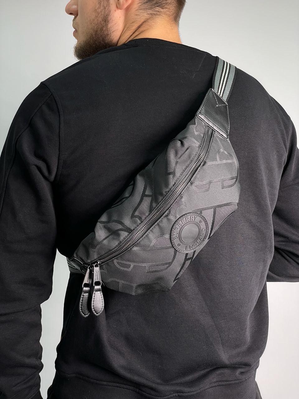 Burberry Black Quilted Fabric Medium Sonny Belt Bag - 5