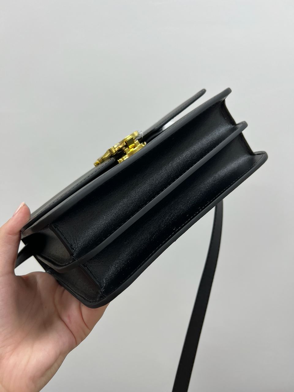 BURBERRY Calfskin Mini TB Bag Black - 14