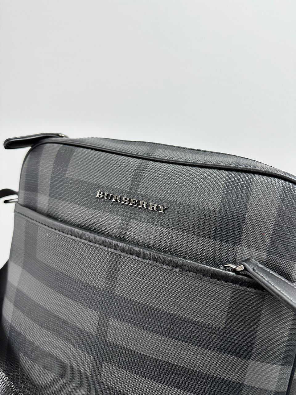 Burberry Large Messenger Bag Men Crossbody Shoulder Bag Grey - 9