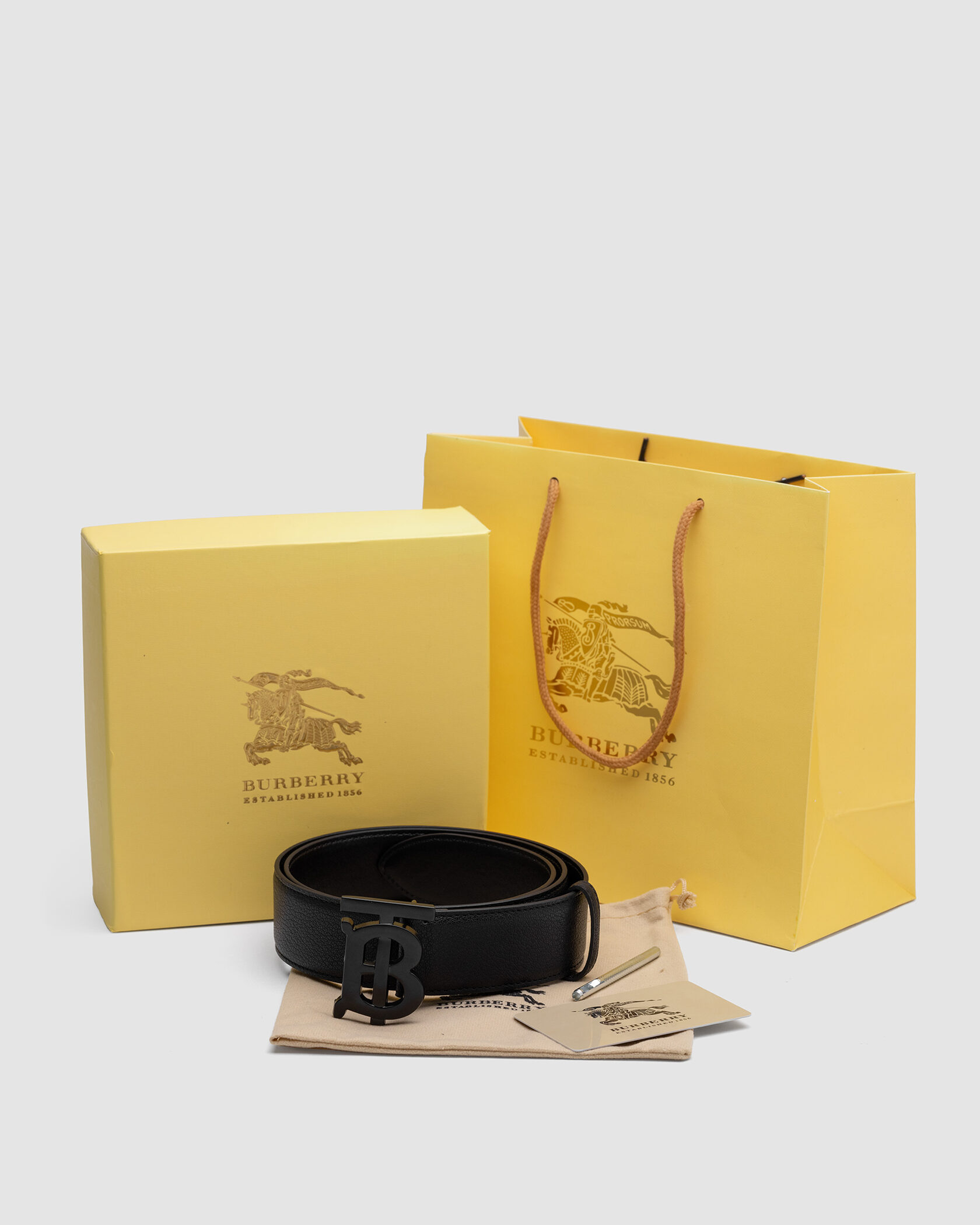 Burberry Leather TB Belt Black/Black - 2