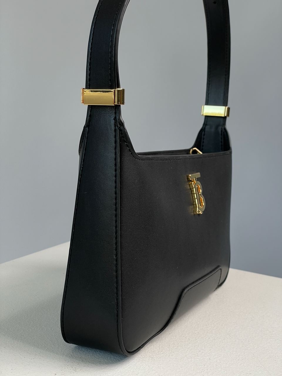 Burberry Leather TB Shoulder Bag "Black" - 14