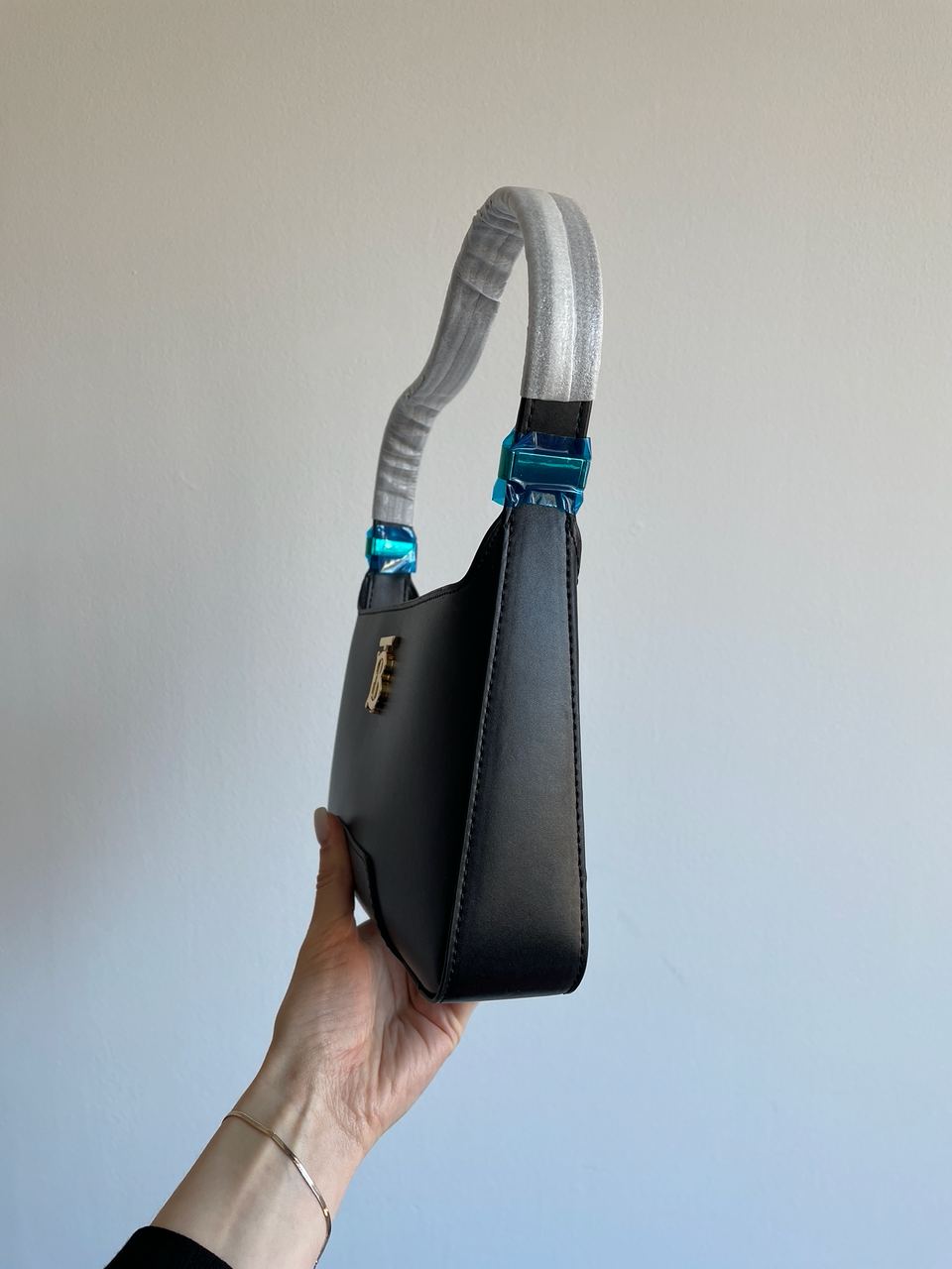 Burberry Leather TB Shoulder Bag "Black" - 16