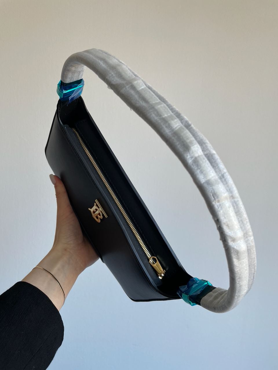 Burberry Leather TB Shoulder Bag "Black" - 22