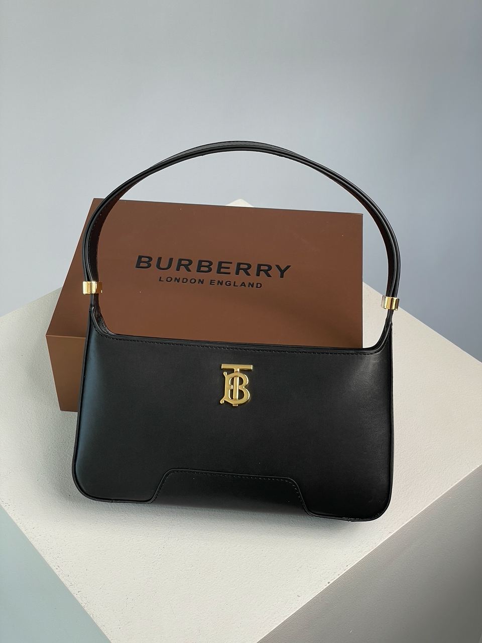 Burberry Leather TB Shoulder Bag "Black" - 3