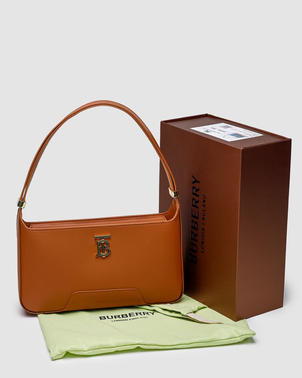 Burberry Leather TB Shoulder Bag "Brown" - 2