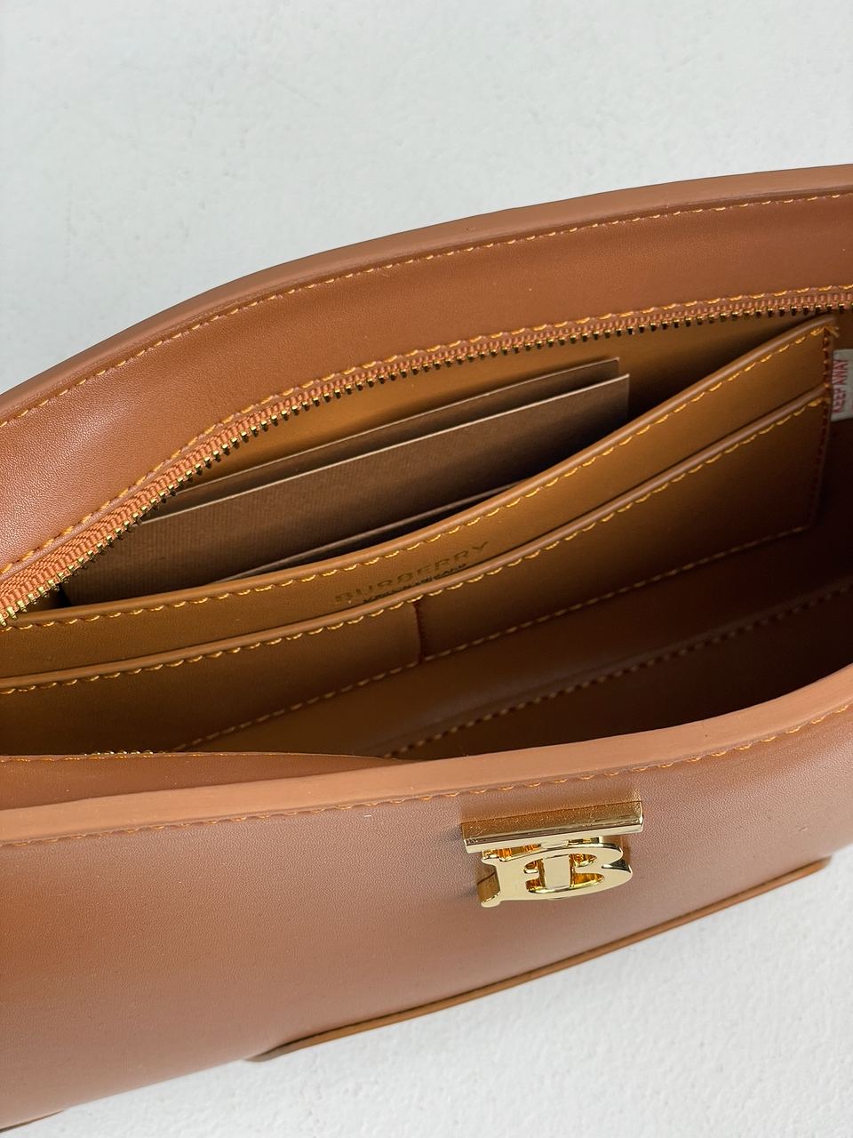 Burberry Leather TB Shoulder Bag "Brown" - 24