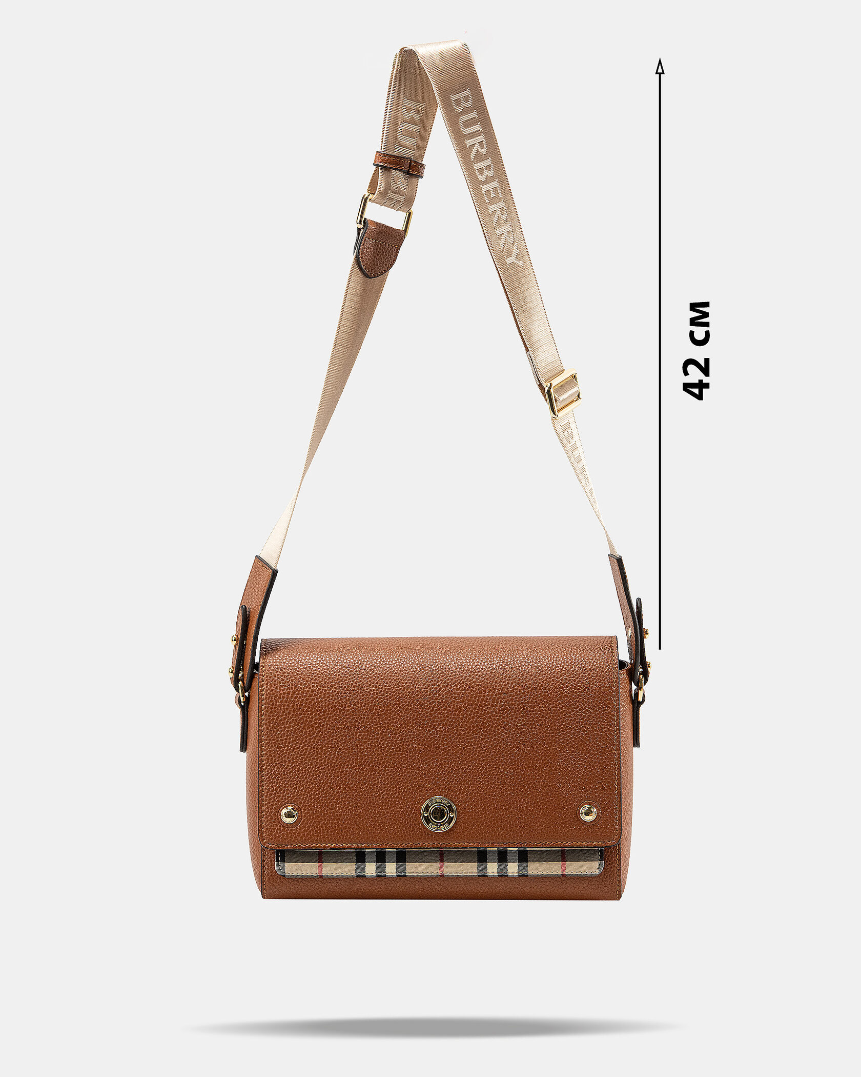 Burberry Leather Vintage Check Note Cross-Body Bag - 4