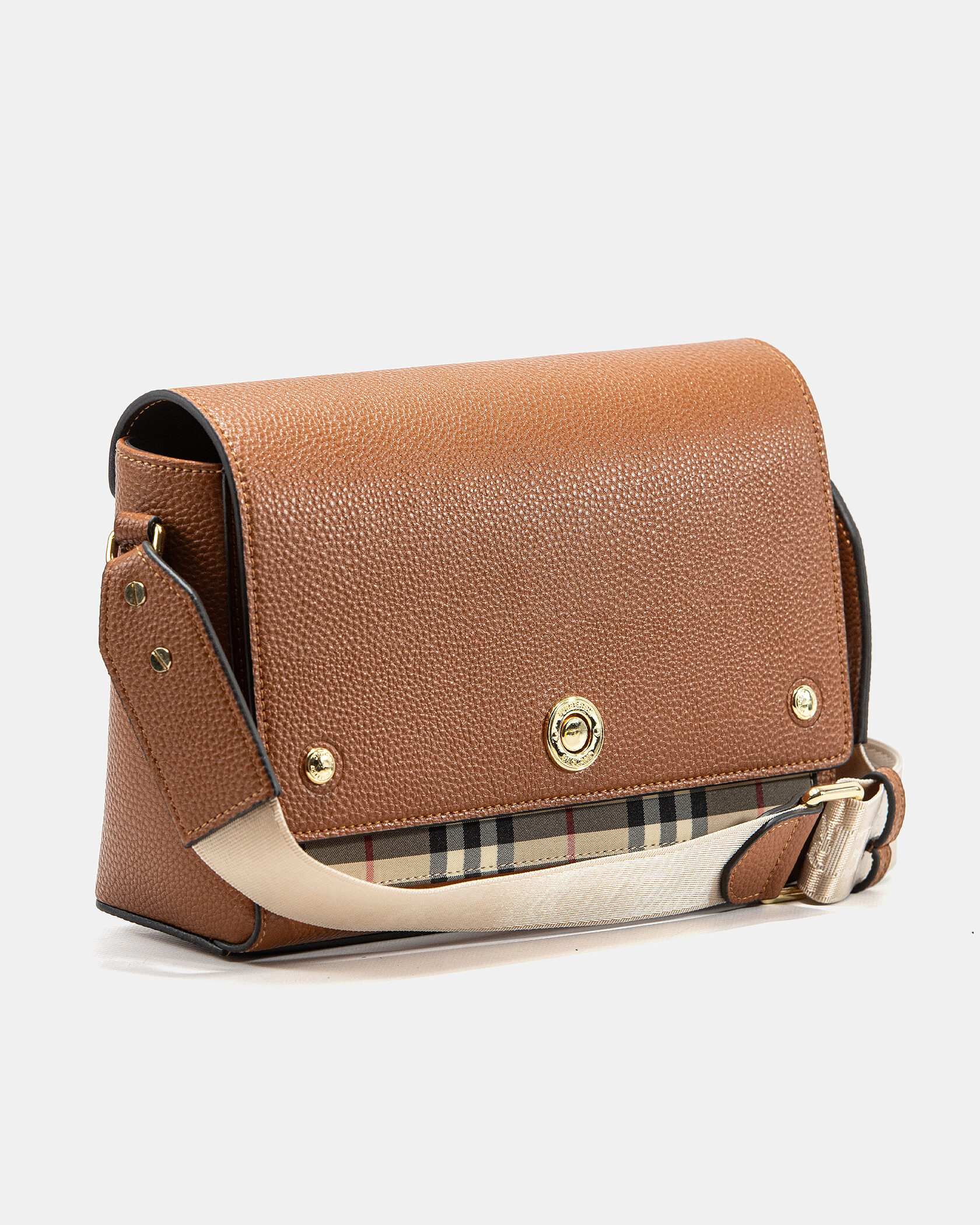 Burberry Leather Vintage Check Note Cross-Body Bag - 6