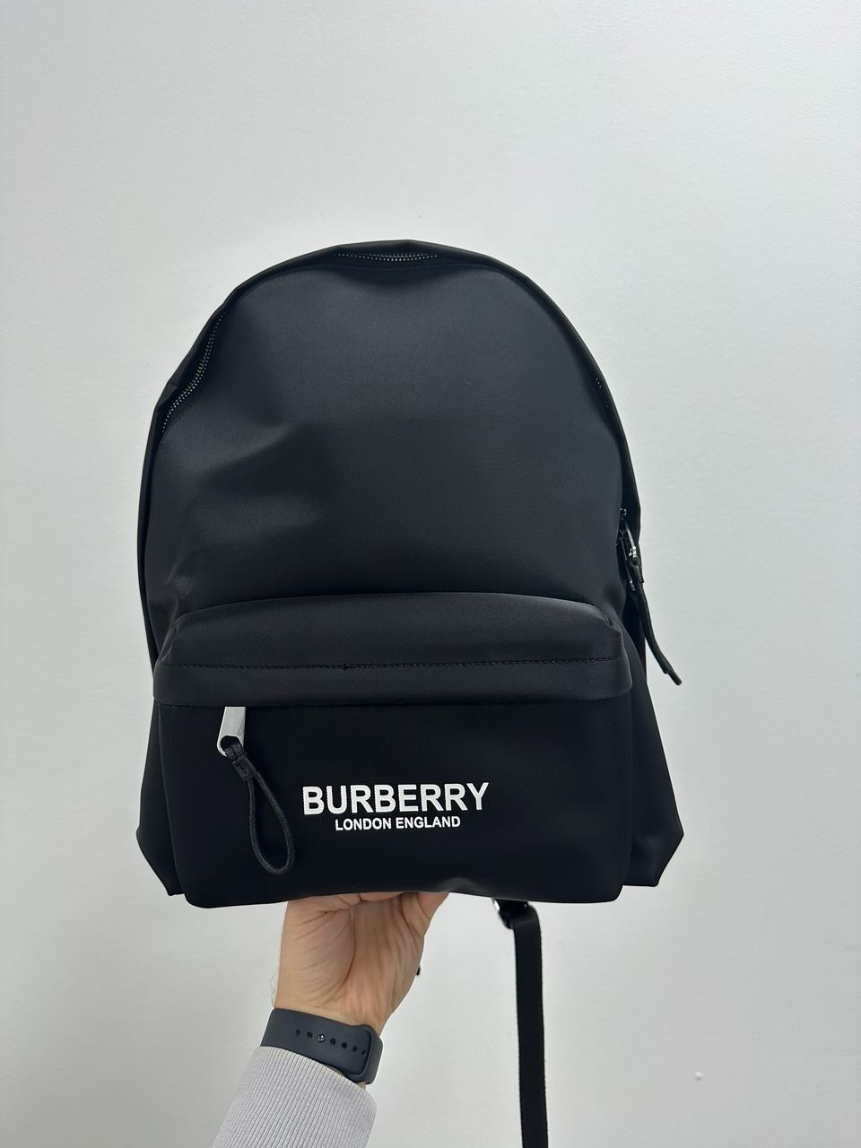 Burberry Logo Print Nylon Backpack Black - 2