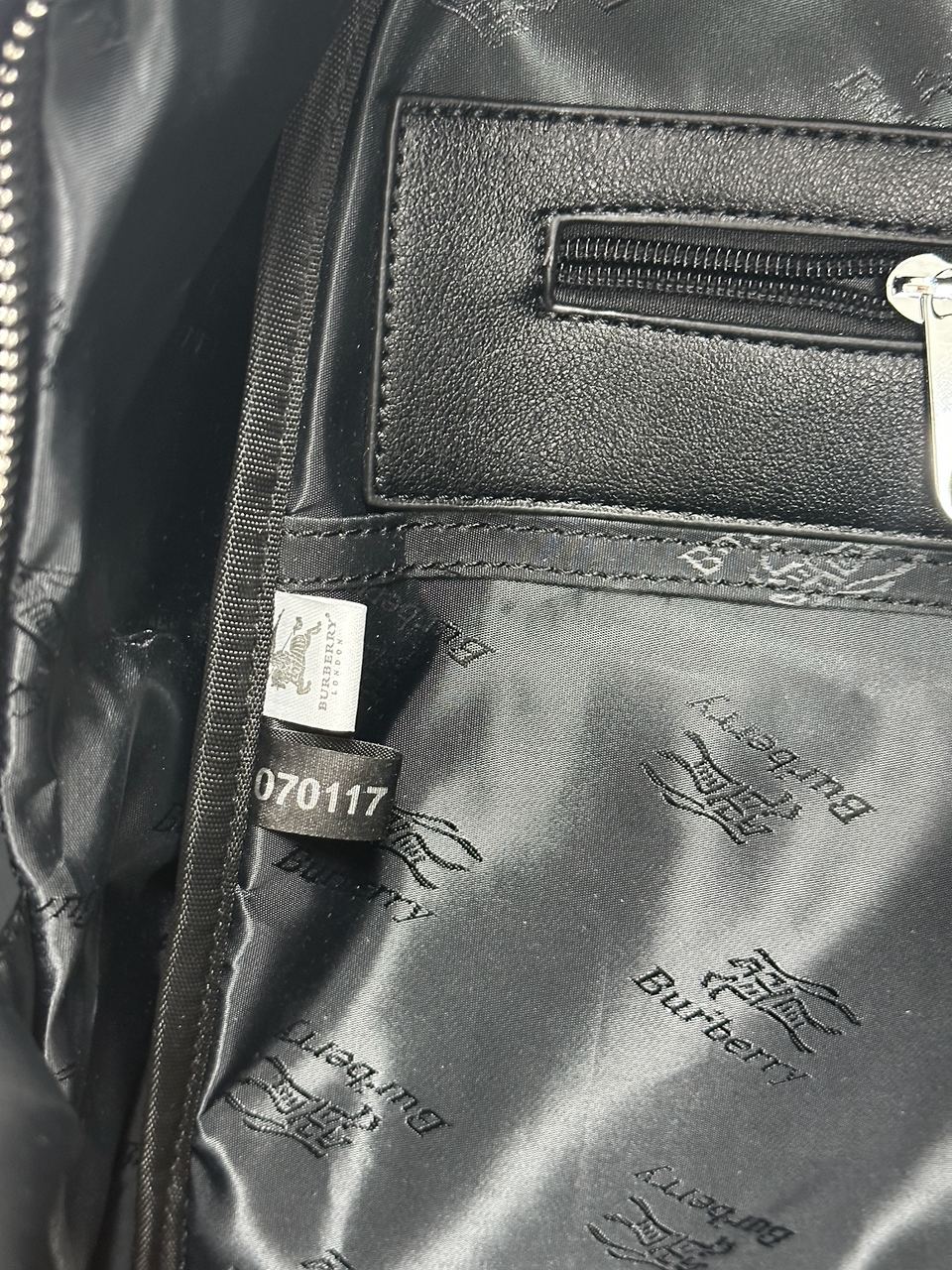 Burberry Logo Print Nylon Backpack Black - 9