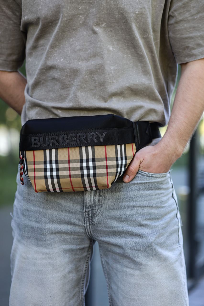 Burberry Men's Sonny Archive Beige Belt Bag - 7