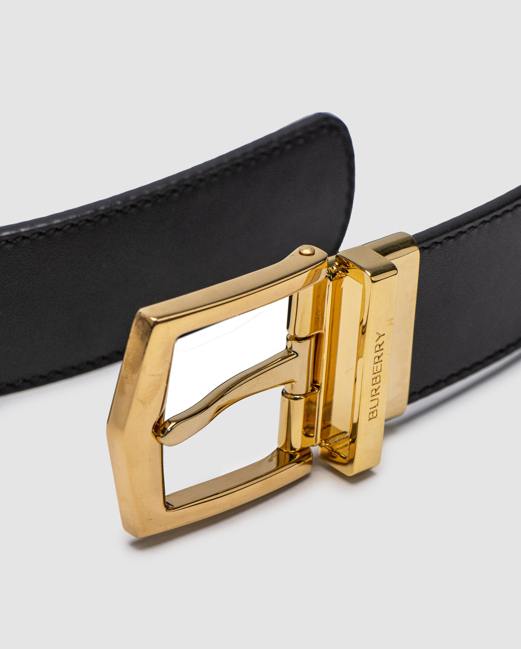 Burberry Reversible Grainy Leather Belt Gold - 3