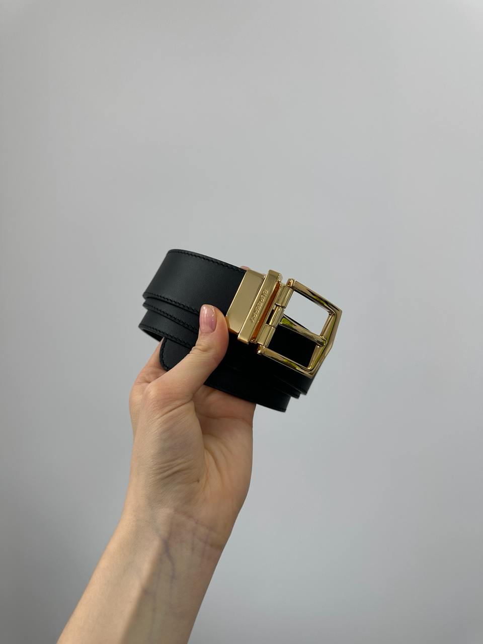 Burberry Reversible Grainy Leather Belt Gold - 9