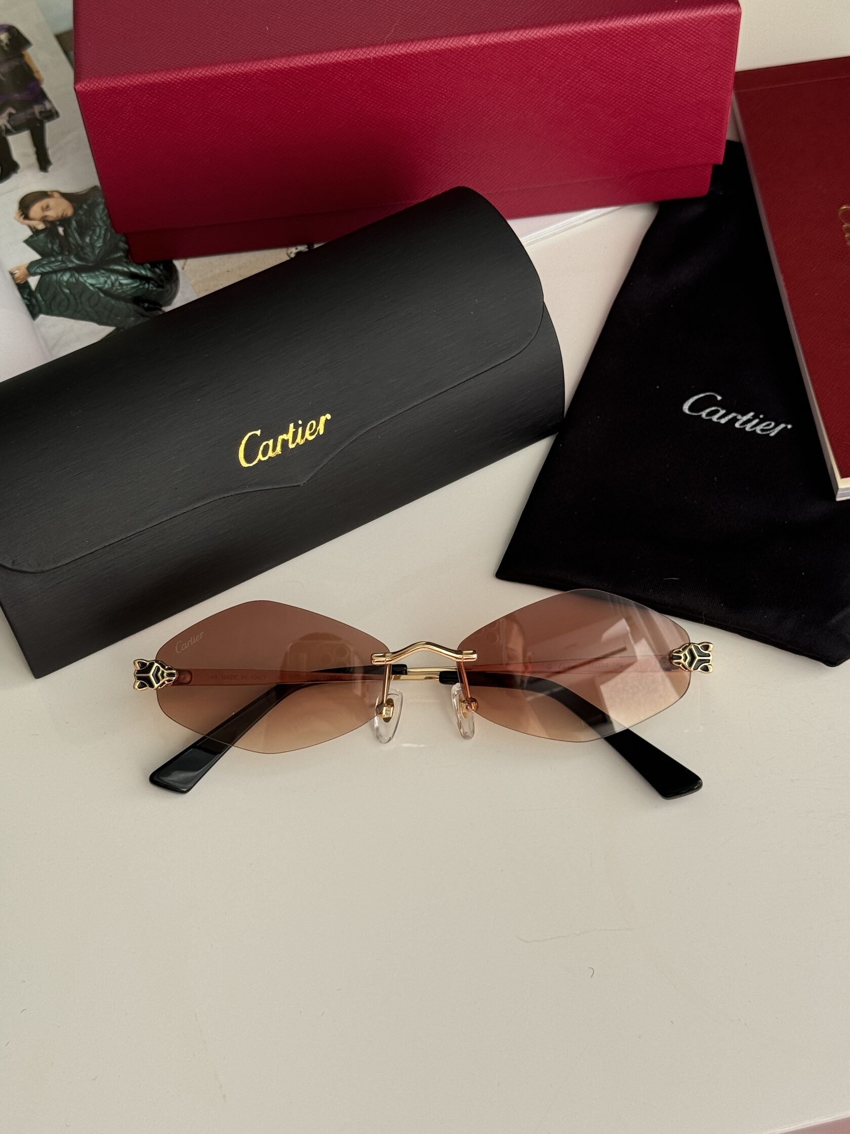 Cartier Panthère Losange Brown/Gold CT0433S