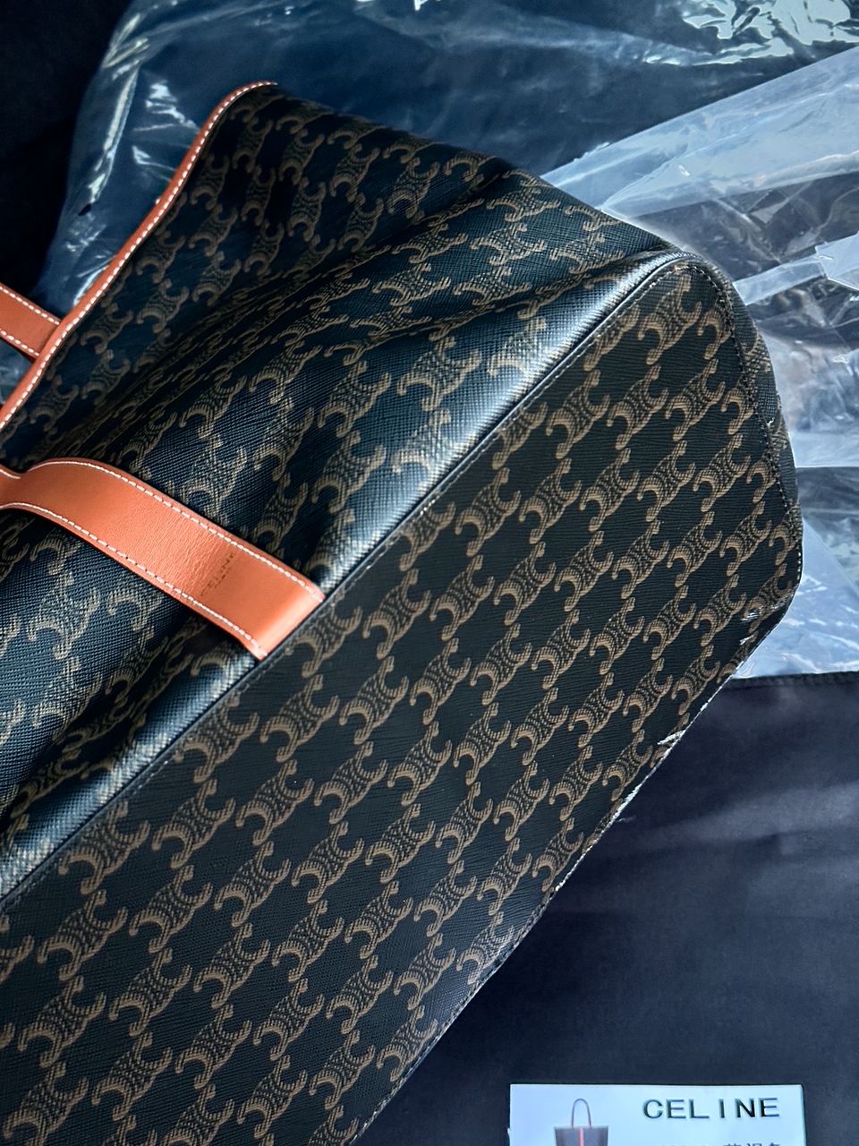 Celine Medium Cabas In Triomphe Canvas Tan - 15